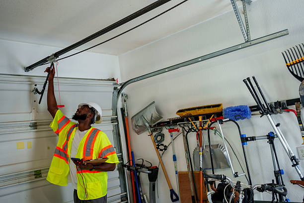 Professional Garage Door Roller Replacement technician working in Dinuba, CA
